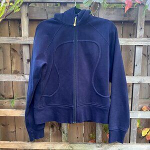Lululemon Scuba Hoodie Navy Full Zip Sweatshirt Size 12 Classic Fleece